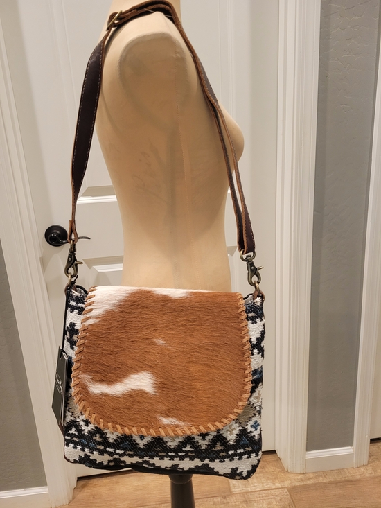 Myra Bag Handbags - NWT Myra Bag Brown & White Cowhide, Western - Boho Shoulder Satchel